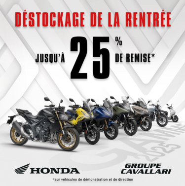 Déstockage de la rentrée, jusqu'à 25% de remise*
